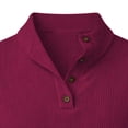 thumbnail image 6 of Corduroy T Shirts for Men with Button Stand Collared Short Sleeve Tees Tops Mens Casual Solid Color Pullover Going-Out Streetwear Work Tshirts Shirt, 6 of 6