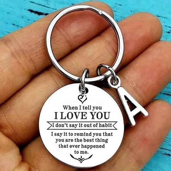 Matching Keychains for Couples and Families - When I Tell You I You Keychain Day - 26 Letter Keychain for Relationships
