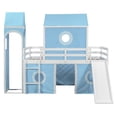 thumbnail image 3 of Miekor Furniture Twin Size Loft Bed with Slide Pink Tent and Tower - Blue MK2244, 3 of 12