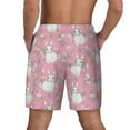 thumbnail image 4 of Balery Rabbit And Flower Mens Swim Trunks Swim Shorts for Men Quick Dry Inseam Beach Shorts with Compression Liner Pocket-XX-Large, 4 of 9