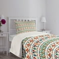 thumbnail image 5 of Ambesonne Mexican Quilted Bedspread Set 2 Pcs, Native Cultural Borders, Twin Size, Multicolor, 5 of 6
