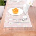 thumbnail image 5 of LNWH Daisy Pink Background Pattern Placemats, 6 PCS Heat Resistant Washable PVC Table Mats, 18"x12", 5 of 6