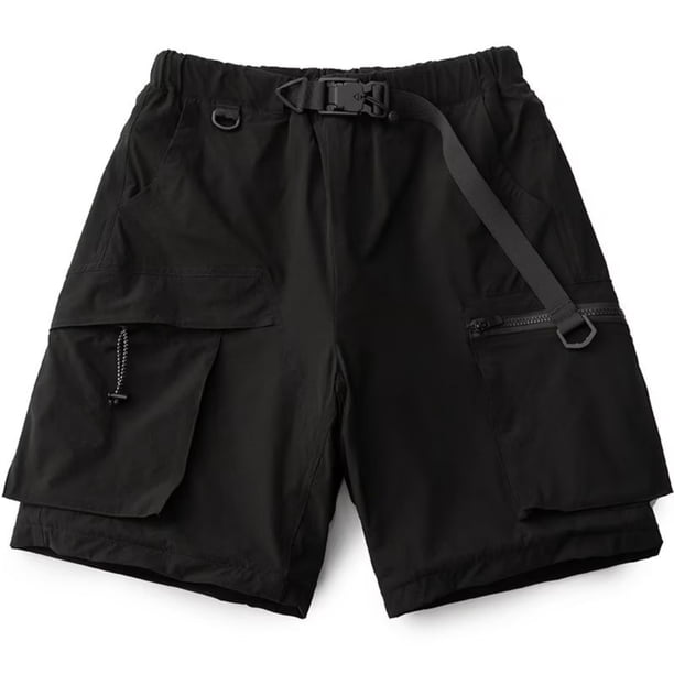 pstuiky Hombres bajos, Pantalones deportivos cargo informales de cintura baja con bolsillos laterales y secado rápido para hombre Pantalones cortos de entrenamiento