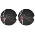 thumbnail image 2 of FREEAMG Car Coasters Absorbent Ceramic Cupholder for Drinks, 2 PCS Cup Holder with Cork Back (Love Music Note), 2 of 5
