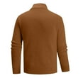 thumbnail image 5 of ZCFZJW Men's Quarter Zip Up Ribbed Knitted Long Sleeve Sweaters Slim Fit Lightweight Mock Neck Pullover Casual Polo Sweater Brown XXXL, 5 of 7