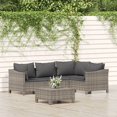 thumbnail image 1 of vidaXL 5 Piece Garden Lounge Set with Cushions Grey Poly Rattan, 1 of 5