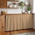 thumbnail image 3 of Tan Linen Cabinet Curtains for Kitchen 28"W x 51"L, Rustic Boho Natural Sand Fiber Under Sink Skirt Magic Tape Short Curtain Decorative Privacy Panel for Pantry Cabinet Opening, 3 of 9