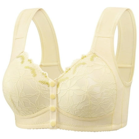 Black of Friday Deals!Clearance Staron Daisy Bras for Older Women Comfort No Underwire Bra Wireless Comfortable Bra Stretch Solid Color Bras Large Size Bra