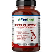 Fineland META GLUCOSE Support Formula, Premium Blood Sugar Support, Supports Healthy Glucose Metabolism, Supports Healthy Blood Glucose Levels, 60 Capsules/ 60 Servings