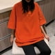 thumbnail image 4 of Camiseta 100% de algodón para mujer, de manga corta Camiseta holgada, camisa básica informal con cuello redondo, ropa de gran tamaño de Color sólido, 4 of 4