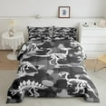 thumbnail image 2 of jejeloiu Cartoon Dinosaur Skeleton Bedding Comforter Set,Rustic Farmhouse Camouflage Twin Comforter Sets,White Green Bedding Set For Boys Kids,Super Cozy Room Decor,2 Pieces, 2 of 8