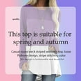 thumbnail image 4 of T-shirt pour Femmes à Manches Longues, Col Rond, T-shirt à Couleurs Contrastées pour Femmes, Haut en Coton, Violet, TG, 4 of 7