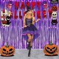 thumbnail image 2 of Cortinas con flecos de aluminio BRAVESHINE, color morado con purpurina, 2 unidades, 2 of 9
