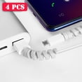 thumbnail image 2 of 4pcs Cable Protector Silicone Bobbin Winder Wire Cord Cable Organizer Cover For Iphone Cell Phone Usb Charger Cable Accessory, 2 of 6