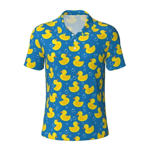 Kuqiui Mens Golf Polo Shirt Dry Fit Performance Sport Short Sleeve Golf Polo Shirts for Men-Rubber Duck