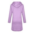 thumbnail image 5 of Fgnfyis Women Streetwear Zip Up Hoodie Long Lined Oversized Hooded Sweatshirt with Pockets for Winter Purple M, 5 of 9