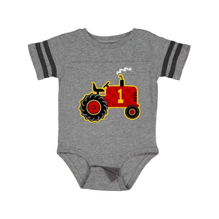 

Inktastic Red Tractor 1st Birthday Gift Baby Boy Bodysuit
