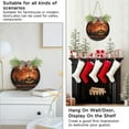 thumbnail image 5 of Coolnut Winter Halloween Pumpkin Welcome Sign with Bows and Grass Rings, Round Door Hanging for Holiday Indoor and Outdoor Family Door Wall Home Decor, 5 of 7