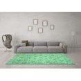 thumbnail image 3 of Ahgly Company Indoor Square Abstract Turquoise Blue Modern Area Rugs, 5' Square, 3 of 4