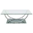thumbnail image 3 of Danville Rectangular U-Shaped Glass Top Coffee Table Chrome, 3 of 6