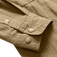 thumbnail image 7 of CQONEPT Men's Long Sleeve Tactical Shirt Ripstop UPF 50+ Top Breathable Button Down Outdoor Hiking Clothes with Pockets Khaki M, 7 of 7