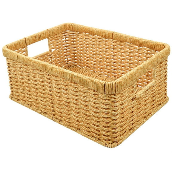 Worgeous Woven Basket 34X24X16CM Imitation Rattan 1Pcs For Home Decor