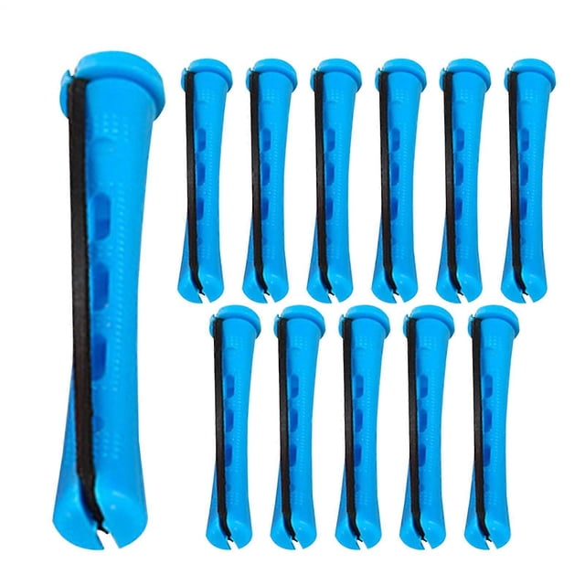 Rizadores de pelo sin calor con bandas elásticas antideslizantes para peinados nocturnos sin calor. Ideales para viajes y para casa. Color azul.