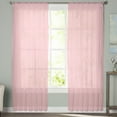 thumbnail image 3 of Blush Pink Pure, Semi Sheer Curtains 84 Inch Length 2 Panels Set, Romantic Contemporary Minimalist Solid Sheer Kitchen Curtain Privacy Voile Window Curtain for Living Room Bedroom Rod Pocket Drapes, 3 of 7