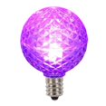 thumbnail image 1 of Vickerman XLEDG46-25 0.45 watt G40 Faceted LED Purple Bulb with E12 Nickel Base, 1 of 1