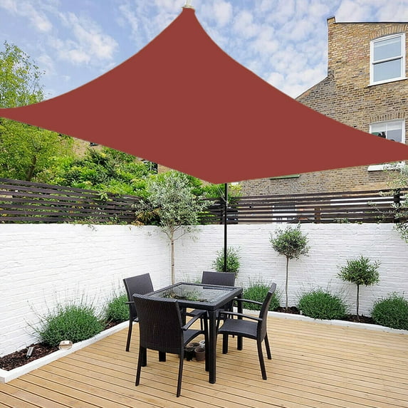 Rectangle Sun Shade Sail UV Block Waterproof Patio Awning Outdoor Garden Pool Sun Canopy Shelter Cover 10'x13' Dark Red
