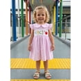 thumbnail image 6 of BemeyourBBs Toddler Baby Girl Back to School Dress KidsKindergarten Outfits Little Baby Girl Gingham Plaid Summer Dress Flying Sleeve Stationery Apple Embroidered Doll Collar Casual A Line Dress, 6 of 9