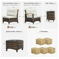 thumbnail image 6 of MEISSALIVVE 11 Piece Outdoor Patio Furniture Set, Half-Moon Curved Rattan Conversation Set with Wood Armrests, Coffee Table & 2 Side Table(Beige), 6 of 10