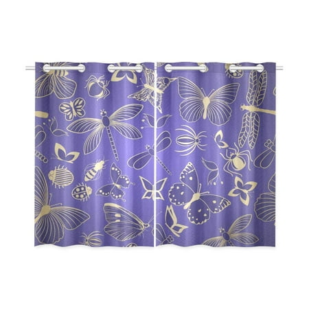 Yusdecor Dragonfly Purple Window Curtain Kitchen Curtains Window Treatments 26x39 Inch Set Of 2 Walmart Canada