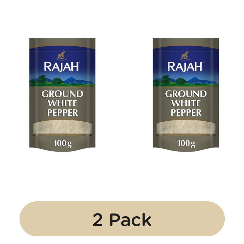Rajah Spices Ground White Pepper Powder 100g, British Import (Pack of 2)