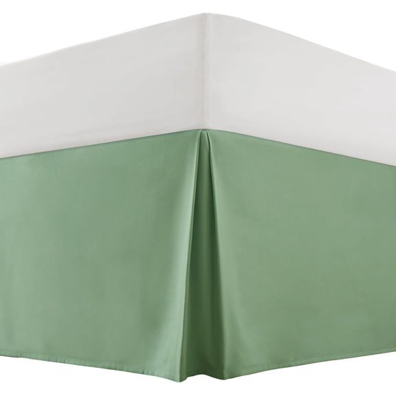 14 Inch Drop Bed Skirt Queen Size, Microfiber Tailored Style Bedskirt Elegant Pleated Design Platform Queen Bed Skirt, Sage Green