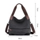 thumbnail image 2 of Bolsos tipo hobo, bolsos cruzados de lona para mujer, bolsos tipo tote casuales de color sólido, 2 of 5