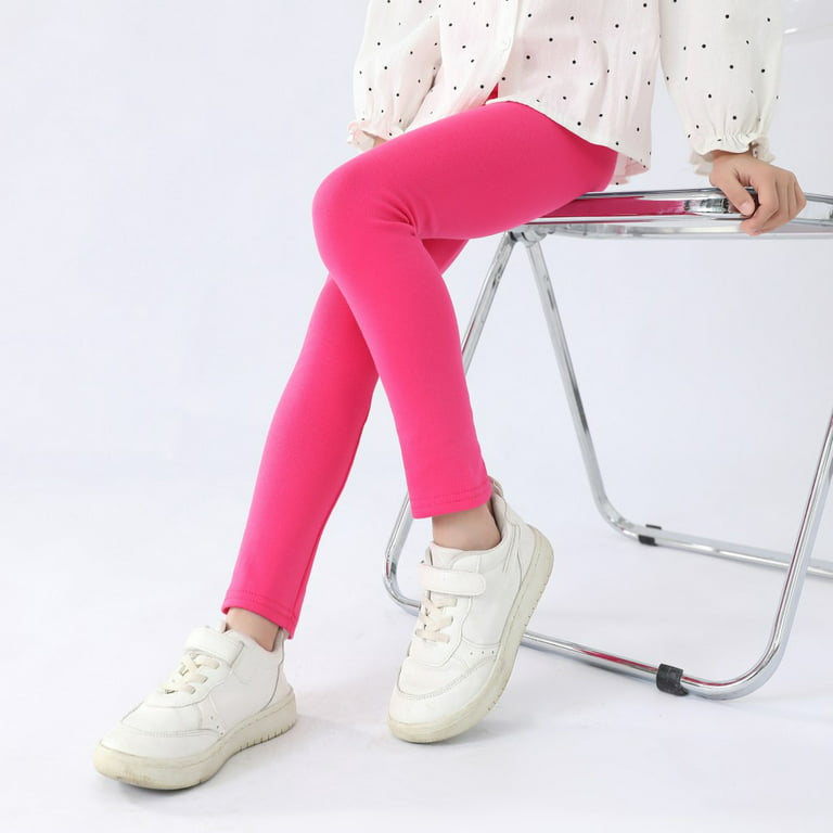 GYRATEDREAM Kids Girls Leggings Footless Solid Skinny Pants Child Stretch  Basic Casual Sport Running Yoga Trousers 3-11Y 