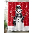 thumbnail image 2 of Christmas Winter Shower Curtain Set ，Waterproof Fabric Shower Curtains Snowflake Snowman Red Robin Bird Shower Curtains for Bathroom,Bathroom Decor 72"x72", 2 of 6