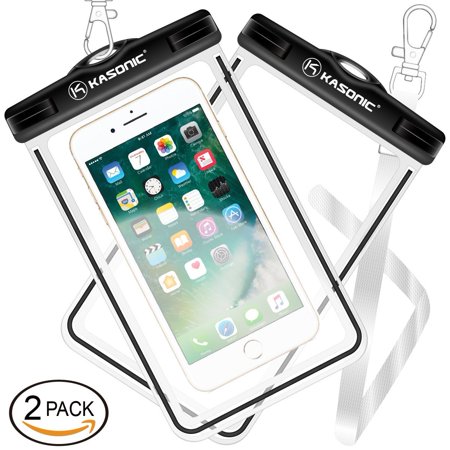 Kasonic Waterproof case, Universal Waterproof Bag Pouch, Clear Sensitive Touch Screen, for iPhone 7/6/6S Plus/5/5s/5c Galaxy S7/S7 Edge/S6/S5/S4 Note 4/3 LG G5/G3?Black 2 (Best S4 Waterproof Case)