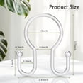 thumbnail image 4 of Shower Curtain Hooks, 12Pcs Plastic Shower Hooks for Shower Curtain, Clear Double Hook Shower Curtain Hooks Rust Proof Shower Curtain Hangers, 4 of 7