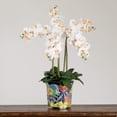 thumbnail image 6 of Nearly Natural Orchid Artificial Floral Arrangement with Mexican Talavera Planter - 36" - White, 6 of 8