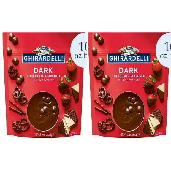 Dark Chocolate Flavored Melting Wafers, 2 Bags, 10 oz.