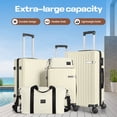 thumbnail image 2 of COBIZI Luggage Sets 5 Piece Suitcases With Wheels，ABS+PC Lightweight Hard Shell Luggage Sets With Tsa Lock, Carry On Suitcase Set With Carry On Travel Bag, Expandable Duffle Bag For Travel, Beige, 2 of 12