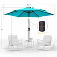 thumbnail image 3 of ACEGOSES 7.5ft Patio Umbrella, Outside Table Umbrellas With Non-Fading Polyester canopy, Turquoise, 3 of 8