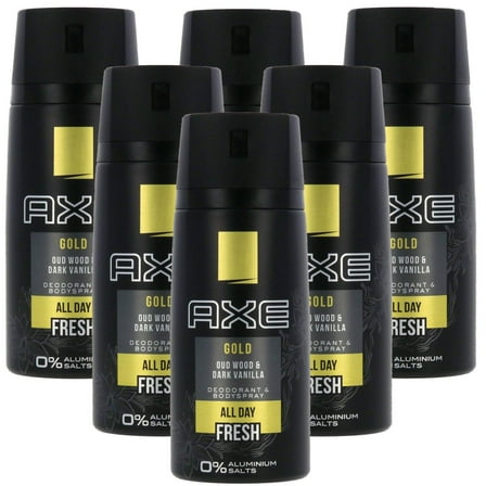 Axe Gold Oud and Vanilla Deodorant Spray Pack of 6