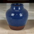 thumbnail image 3 of Venny 12 Inch Ceramic Flower Vase Two Tone Antique Blue and Brown Finish, 3 of 6
