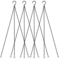 4 Pack 18Inch Hanging Basket Chain Hook Black Hanging Chain with Hooks Flower Pot Chain Replacement Plant Hangers for Bird Feeders Planters Wind Chimes and Decorative