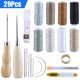 thumbnail image 1 of 29 piezas de herramientas de artesanía de cuero con 8 colores de costura de cuero hilo encerado agujas de coser a mano punzón y dedal para tapicería de cuero alfombra lienzo costura de bricolaje Adepaton CJWUS-10, 1 of 9