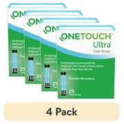 (4 pack) OneTouch Ultra Diabetes Test Strips - 25 Count