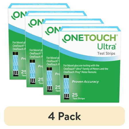 (4 pack) OneTouch Ultra Diabetes Test Strips - 25 Count